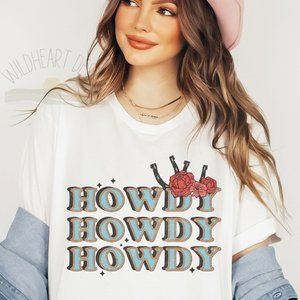 Howdy Graphic T-shirt Western Boho Graphic T-shirt Unisex T-shirt